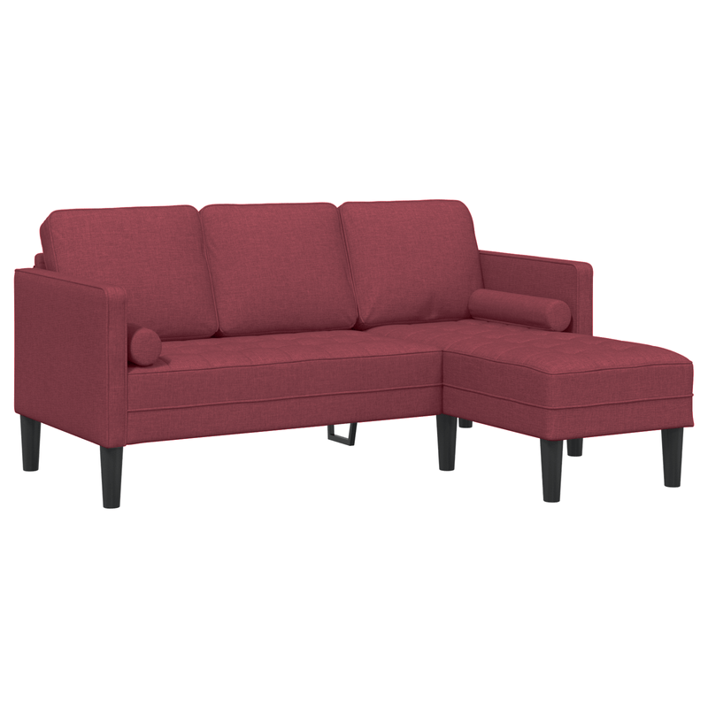 Casa si Gradina - Mobilier - Canapele si coltare - Canapele - Set canapea in 2 piese cu perne din tesatura rosie vin - Infinity.ro