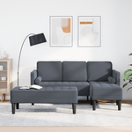 Casa si Gradina - Mobilier - Canapele si coltare - Canapele - Canapea de gradina  cu banca si perne in forma de L, catifea gri inchis - Infinity.ro