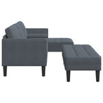 Casa si Gradina - Mobilier - Canapele si coltare - Canapele - Canapea de gradina  cu banca si perne in forma de L, catifea gri inchis - Infinity.ro