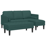 Casa si Gradina - Mobilier - Canapele si coltare - Canapele - Set canapele 2 piese cu perne din textil verde inchis - Infinity.ro