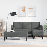 Casa si Gradina - Mobilier - Canapele si coltare - Canapele - Set canapea 2 piese cu perne, tesatura gri inchis - Infinity.ro