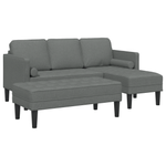 Casa si Gradina - Mobilier - Canapele si coltare - Canapele - Set canapea 2 piese cu perne, tesatura gri inchis - Infinity.ro