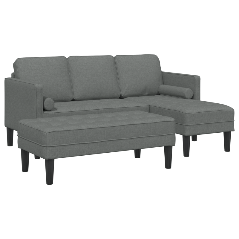 Casa si Gradina - Mobilier - Canapele si coltare - Canapele - Set canapea 2 piese cu perne, tesatura gri inchis - Infinity.ro