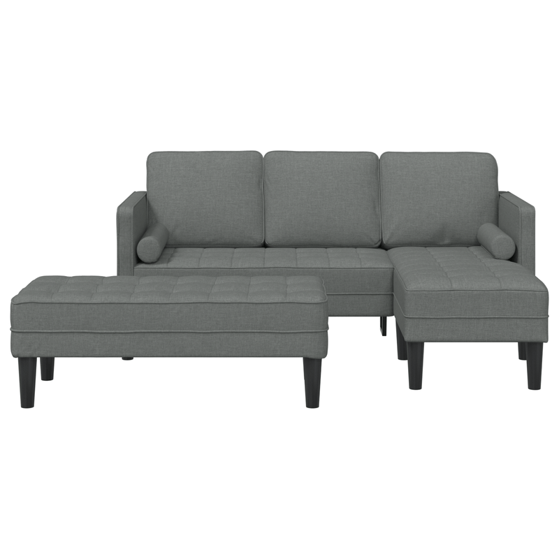 Casa si Gradina - Mobilier - Canapele si coltare - Canapele - Set canapea 2 piese cu perne, tesatura gri inchis - Infinity.ro