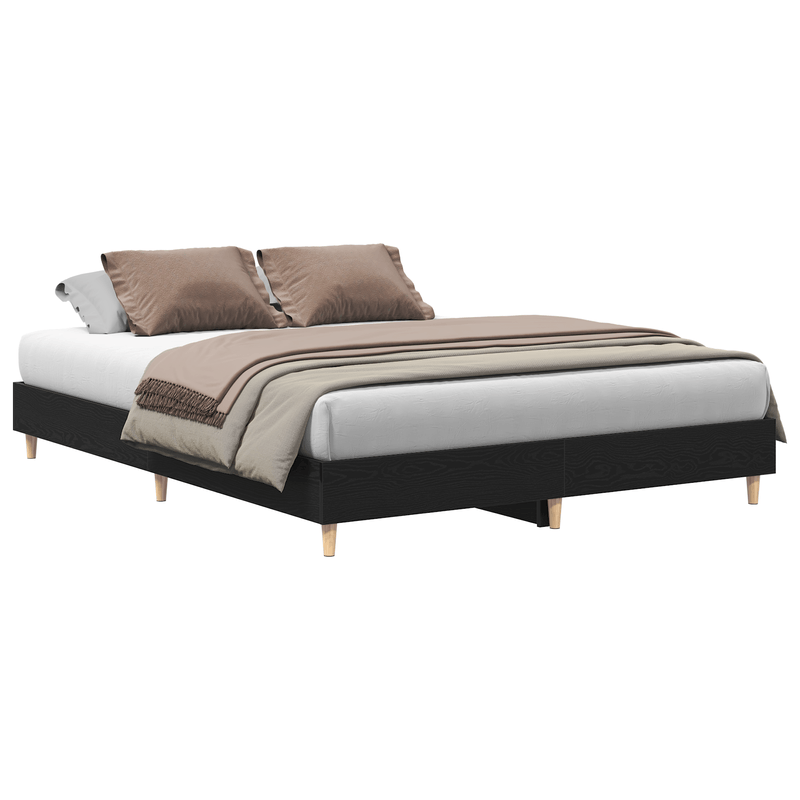 Casa si Gradina - Mobilier - Paturi si accesorii - Paturi - Cadru Pat Stejar Negru 150x200 cm Lemn Stratificat - Infinity.ro
