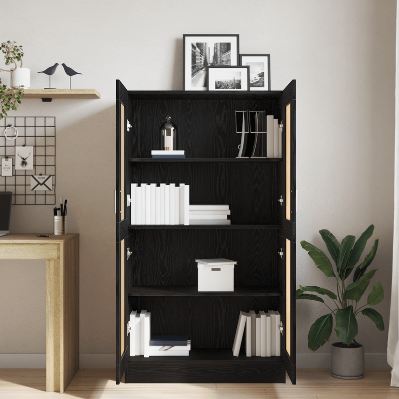 Casa si Gradina - Mobilier - Biblioteci si rafturi - Biblioteci - Set de biblioteci  2 buc Negru Stejar 165x30,5x150 cm Lemn prelucrat - Infinity.ro