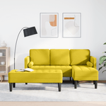 Casa si Gradina - Mobilier - Canapele si coltare - Canapele - Canapea de Gradina  cu bancuta si perne in forma de L din catifea galbena - Infinity.ro