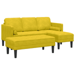 Casa si Gradina - Mobilier - Canapele si coltare - Canapele - Canapea de Gradina  cu bancuta si perne in forma de L din catifea galbena - Infinity.ro