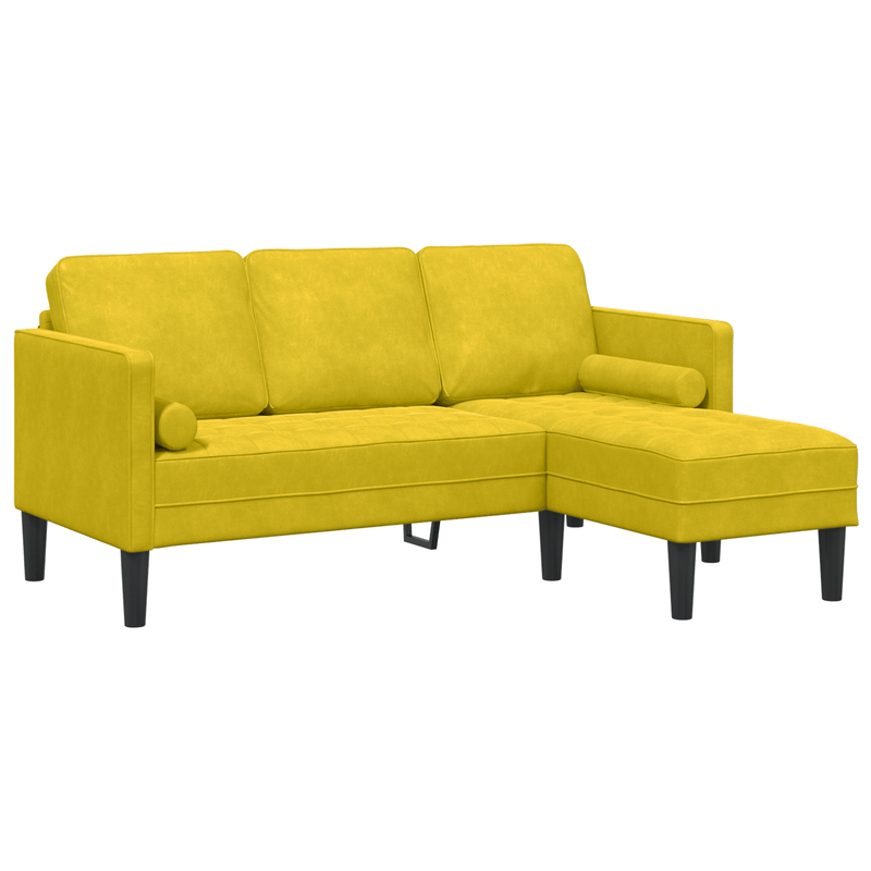 Casa si Gradina - Mobilier - Canapele si coltare - Canapele - Canapea de Gradina  cu bancuta si perne in forma de L din catifea galbena - Infinity.ro