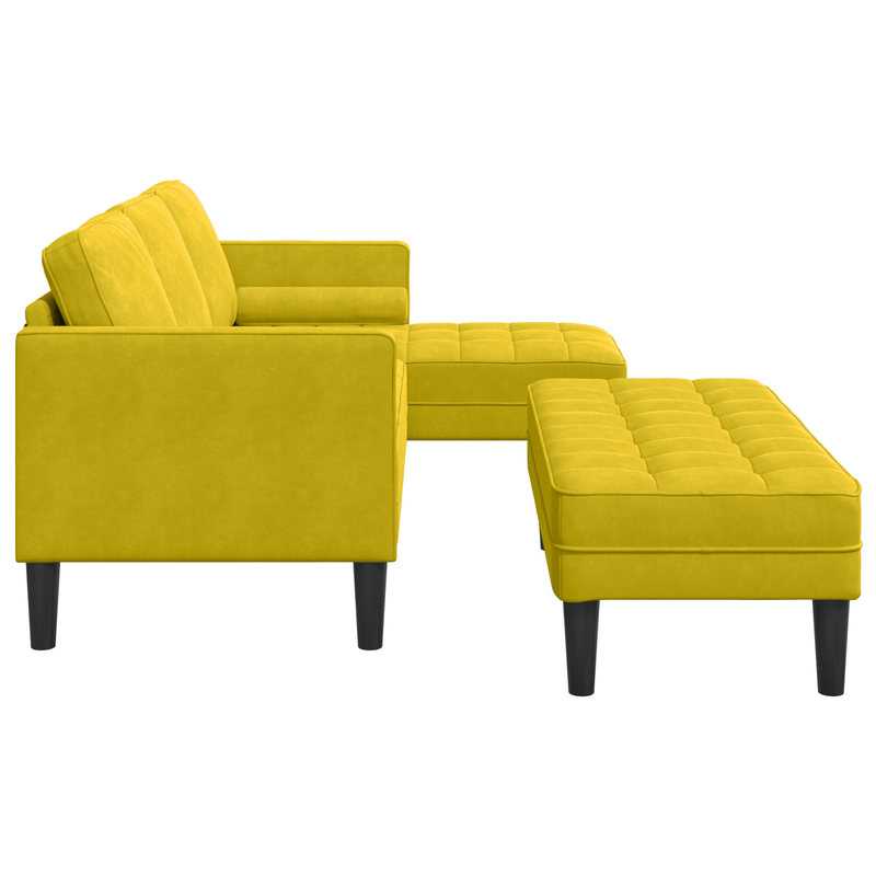 Casa si Gradina - Mobilier - Canapele si coltare - Canapele - Canapea de Gradina  cu bancuta si perne in forma de L din catifea galbena - Infinity.ro