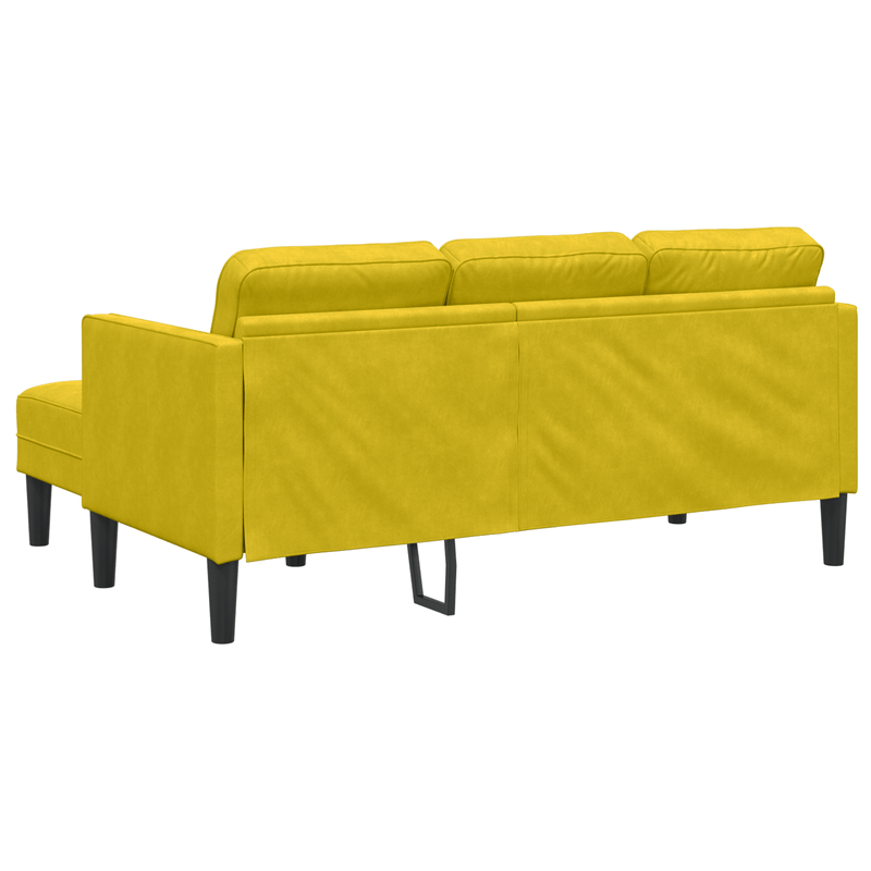 Casa si Gradina - Mobilier - Canapele si coltare - Canapele - Canapea de Gradina  cu bancuta si perne in forma de L din catifea galbena - Infinity.ro
