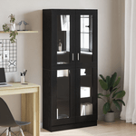 Casa si Gradina - Mobilier - Biblioteci si rafturi - Biblioteci - Biblioteci, 2 buc. stejar negru 82,5x30,5x185 cm lemn prelucrat - Infinity.ro