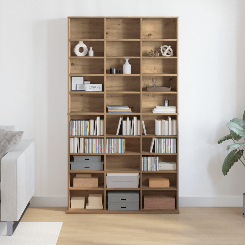 Casa si Gradina - Mobilier - Dulapuri si sifoniere - Dulapuri - Dulap pentru CD-uri din Stejar Artistic - 101x23x177.5 cm Fabricat din Lemn Ingineresc - Infinity.ro