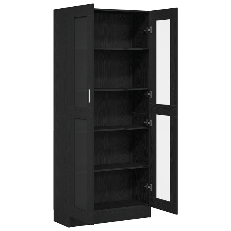 Casa si Gradina - Mobilier - Biblioteci si rafturi - Biblioteci - Biblioteci, 2 buc. stejar negru 82,5x30,5x185 cm lemn prelucrat - Infinity.ro