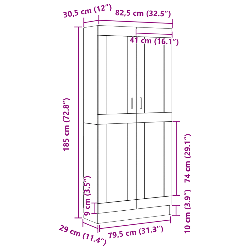 Casa si Gradina - Mobilier - Biblioteci si rafturi - Biblioteci - Biblioteci, 2 buc. stejar negru 82,5x30,5x185 cm lemn prelucrat - Infinity.ro