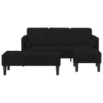 Casa si Gradina - Mobilier - Canapele si coltare - Canapele - Canapea de gradina  cu banca si perne in forma de L din catifea neagra - Infinity.ro