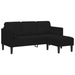 Casa si Gradina - Mobilier - Canapele si coltare - Canapele - Canapea de gradina  cu banca si perne in forma de L din catifea neagra - Infinity.ro