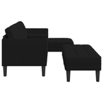 Casa si Gradina - Mobilier - Canapele si coltare - Canapele - Canapea de gradina  cu banca si perne in forma de L din catifea neagra - Infinity.ro