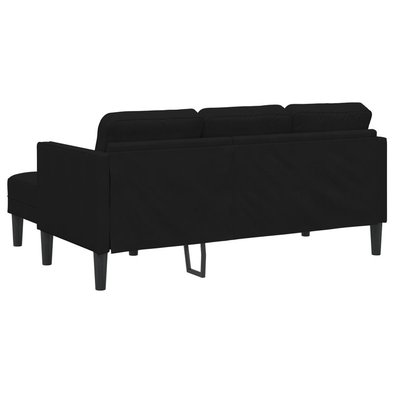 Casa si Gradina - Mobilier - Canapele si coltare - Canapele - Canapea de gradina  cu banca si perne in forma de L din catifea neagra - Infinity.ro