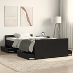 Casa si Gradina - Mobilier - Paturi si accesorii - Paturi - Cadru de pat fara saltea, stejar negru, 100x200 cm, lemn - Infinity.ro