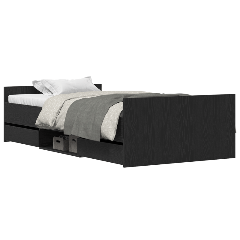 Casa si Gradina - Mobilier - Paturi si accesorii - Paturi - Cadru de pat fara saltea, stejar negru, 100x200 cm, lemn - Infinity.ro