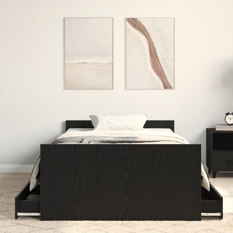 Casa si Gradina - Mobilier - Paturi si accesorii - Paturi - Cadru de pat fara saltea, stejar negru, 100x200 cm, lemn - Infinity.ro