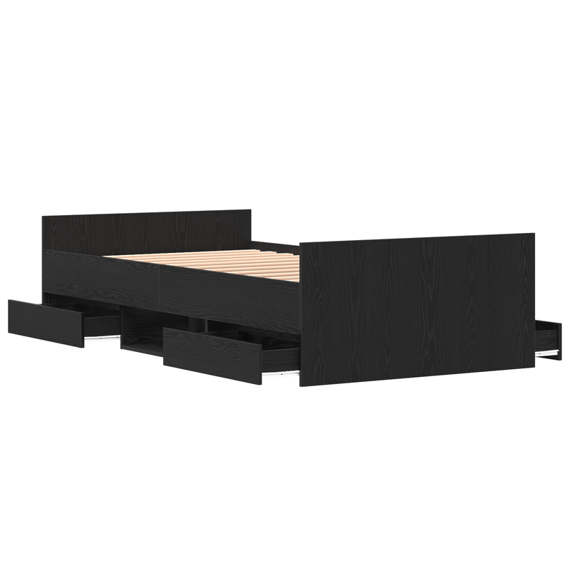 Casa si Gradina - Mobilier - Paturi si accesorii - Paturi - Cadru de pat fara saltea, stejar negru, 100x200 cm, lemn - Infinity.ro