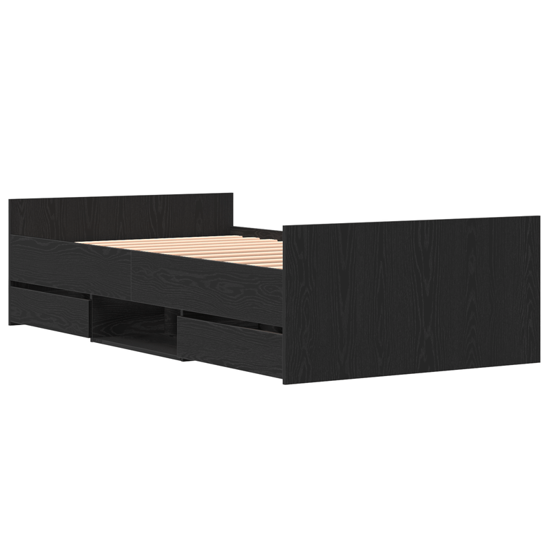 Casa si Gradina - Mobilier - Paturi si accesorii - Paturi - Cadru de pat fara saltea, stejar negru, 100x200 cm, lemn - Infinity.ro