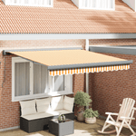 Casa si Gradina - Gradina si terasa - Umbrele si pavilioane - Umbrele - Copertina retractabila manuala galbena si alba 300x250 cm - Infinity.ro