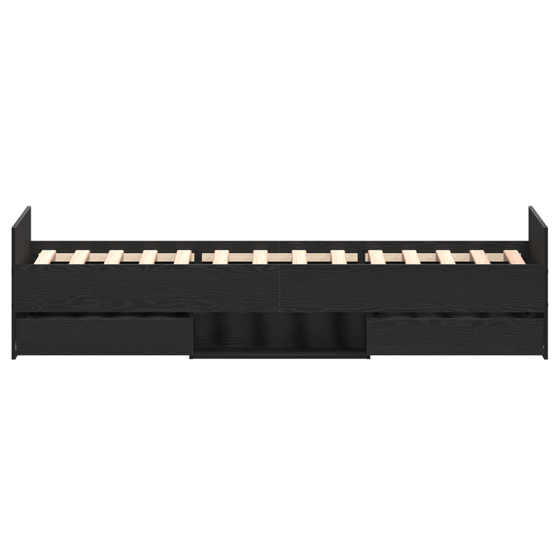 Casa si Gradina - Mobilier - Paturi si accesorii - Paturi - Cadru de pat fara saltea, stejar negru, 100x200 cm, lemn - Infinity.ro