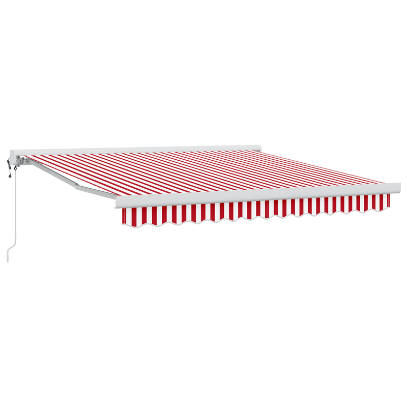 Casa si Gradina - Gradina si terasa - Umbrele si pavilioane - Umbrele - Copertina retractabila automata cu Dungi Rosii si Albe 300x250 cm - Infinity.ro