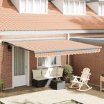 Casa si Gradina - Gradina si terasa - Umbrele si pavilioane - Pavilioane - Awning Retractabil Automatic cu Dungi Multicolore 400x300 cm - Infinity.ro
