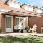 Casa si Gradina - Gradina si terasa - Umbrele si pavilioane - Pavilioane - Awning Retractabil Automatic cu Dungi Multicolore 400x300 cm - Infinity.ro