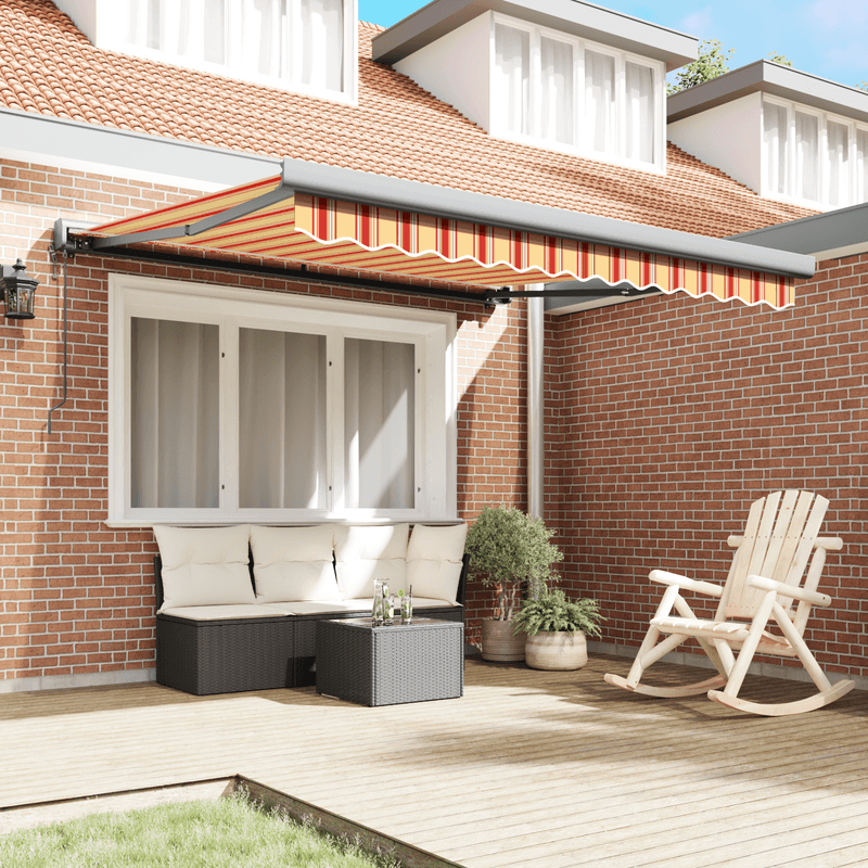 Casa si Gradina - Gradina si terasa - Umbrele si pavilioane - Umbrele - Copertina retractabila automata Galbena si Portocalie 350x250 cm - Infinity.ro