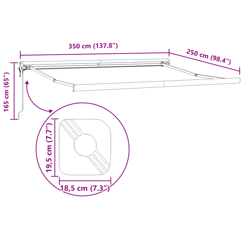 Casa si Gradina - Gradina si terasa - Umbrele si pavilioane - Umbrele - Copertina retractabila automata Galbena si Portocalie 350x250 cm - Infinity.ro