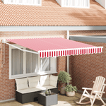 Casa si Gradina - Gradina si terasa - Umbrele si pavilioane - Umbrele - Copertina retractabila manuala Dunga rosie si alba 350x250 cm - Infinity.ro