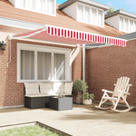 Casa si Gradina - Gradina si terasa - Umbrele si pavilioane - Umbrele - Copertina retractabila manuala Dunga rosie si alba 350x250 cm - Infinity.ro