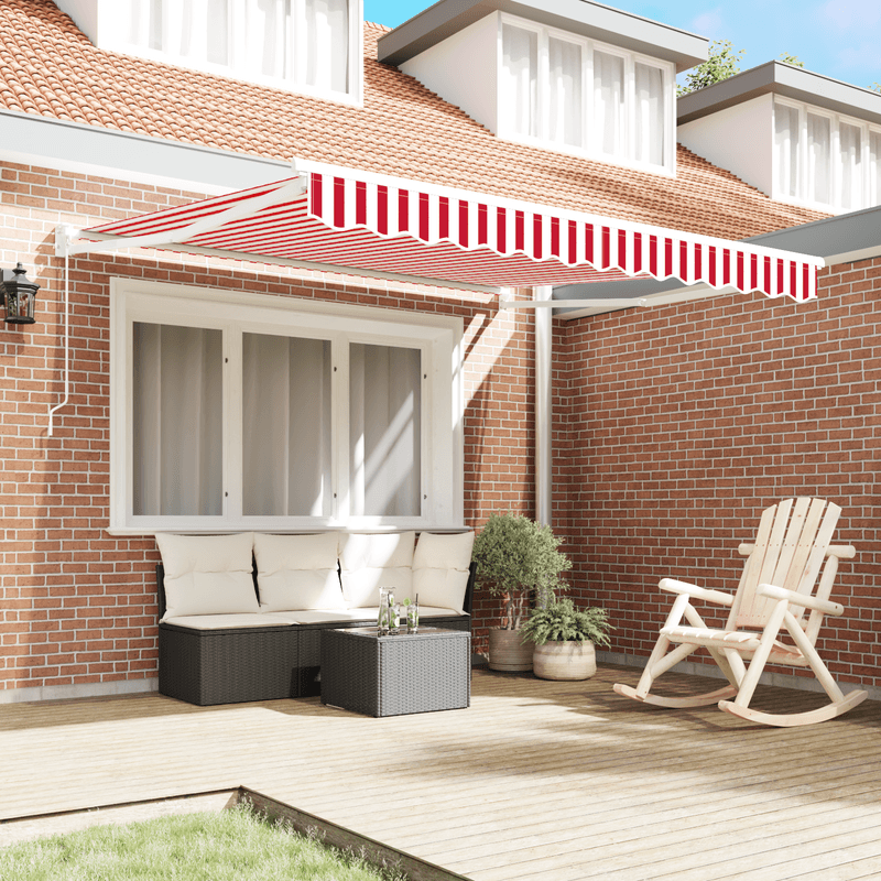 Casa si Gradina - Gradina si terasa - Umbrele si pavilioane - Umbrele - Copertina retractabila manuala Dunga rosie si alba 350x250 cm - Infinity.ro