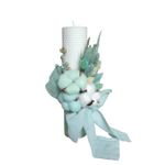 Fashion, accesorii si bijuterii - Copii - Articole botez - Trusouri si accesorii botez - Lumanare de botez din ceara naturala de albine verde menta, 26 cm, Colorart - Infinity.ro