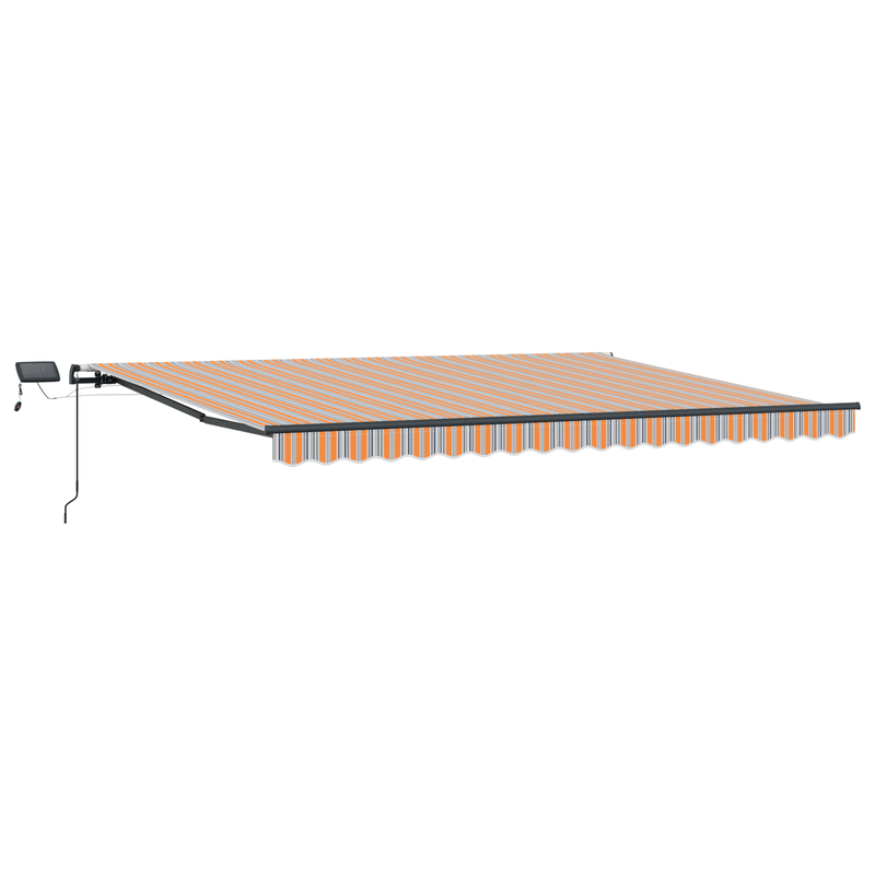 Casa si Gradina - Gradina si terasa - Umbrele si pavilioane - Umbrele - Copertina manuala retractabila cu LED, dungi multicolore 400x300 cm - Infinity.ro