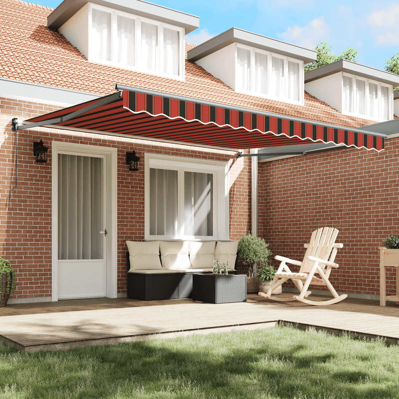 Casa si Gradina - Gradina si terasa - Umbrele si pavilioane - Umbrele - Copertina manuala retractabila portocalie si maronie 400x300 cm - Infinity.ro