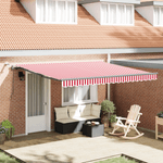 Casa si Gradina - Gradina si terasa - Umbrele si pavilioane - Umbrele - Copertina retractabila automata cu LED Rosie si Alba 400x300 cm - Infinity.ro