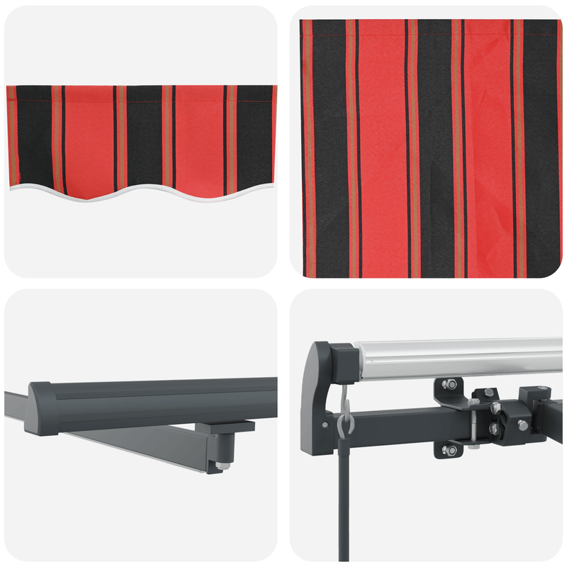 Casa si Gradina - Gradina si terasa - Umbrele si pavilioane - Pavilioane - Marchiza retractabila manuala cu LED portocalie si maro 450x300 cm - Infinity.ro