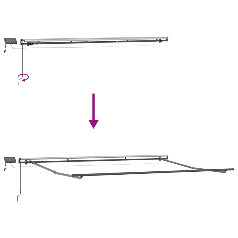 Casa si Gradina - Gradina si terasa - Umbrele si pavilioane - Pavilioane - Marchiza retractabila manuala cu LED portocalie si maro 450x300 cm - Infinity.ro