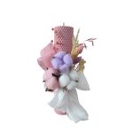 Fashion, accesorii si bijuterii - Copii - Articole botez - Trusouri si accesorii botez - Lumanare de botez din ceara naturala de albine roz, 26 cm, Colorart - Infinity.ro