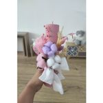 Fashion, accesorii si bijuterii - Copii - Articole botez - Trusouri si accesorii botez - Lumanare de botez din ceara naturala de albine roz, 26 cm, Colorart - Infinity.ro