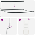 Casa si Gradina - Gradina si terasa - Umbrele si pavilioane - Pavilioane - Marchiza manuala retractabila cu LED galben si portocaliu 400x350 cm - Infinity.ro