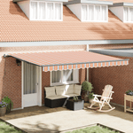 Casa si Gradina - Gradina si terasa - Umbrele si pavilioane - Umbrele - Copertina retractabila manuala cu Dungi Multicolore 450x300 cm - Infinity.ro
