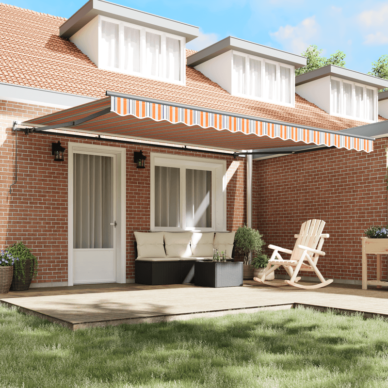Casa si Gradina - Gradina si terasa - Umbrele si pavilioane - Umbrele - Copertina retractabila manuala cu Dungi Multicolore 450x300 cm - Infinity.ro