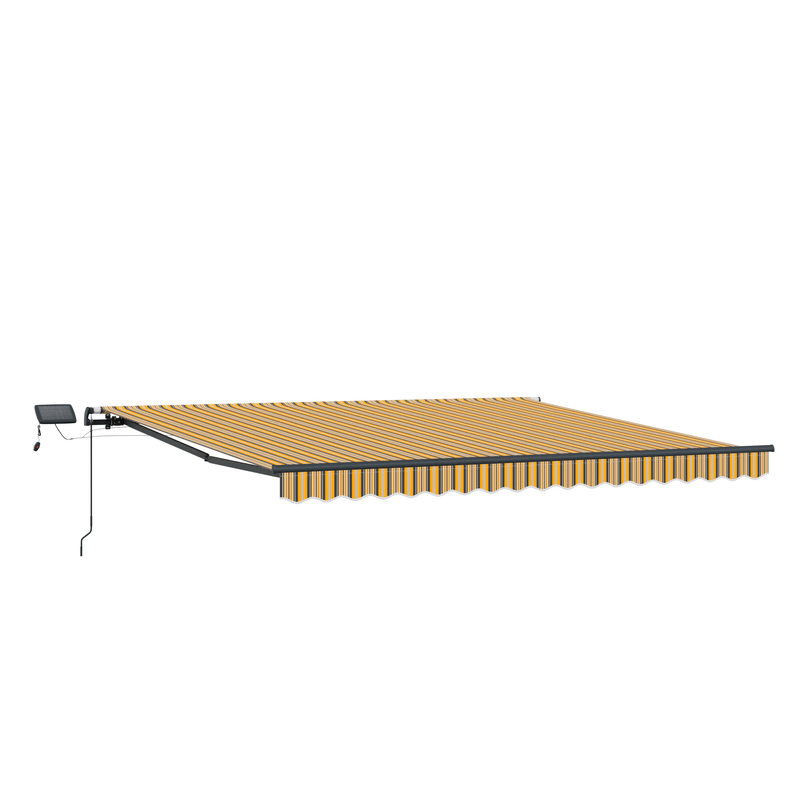 Casa si Gradina - Gradina si terasa - Umbrele si pavilioane - Umbrele - Copertina retractabila manuala cu dungi multicolore LED 450x300 cm - Infinity.ro